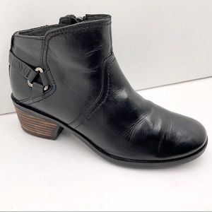 Teva Foxy Black Leather Ankle Boots 